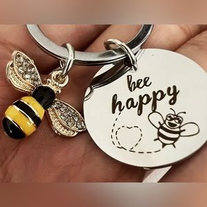 3/$30 🐝 Bee happy keychain